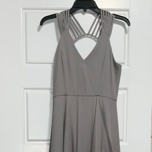 Gray High Low Formal Dress